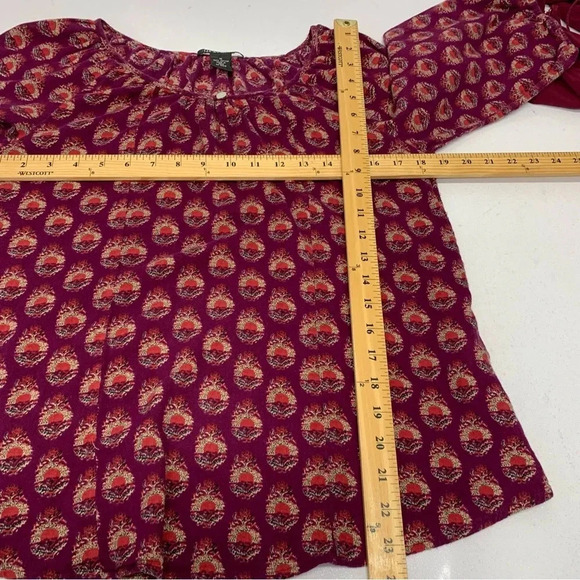 Lucky Brand Womans Top Medium Lot American Eagle Maroon Print Lightweight 2012 - Picture 12 of 12